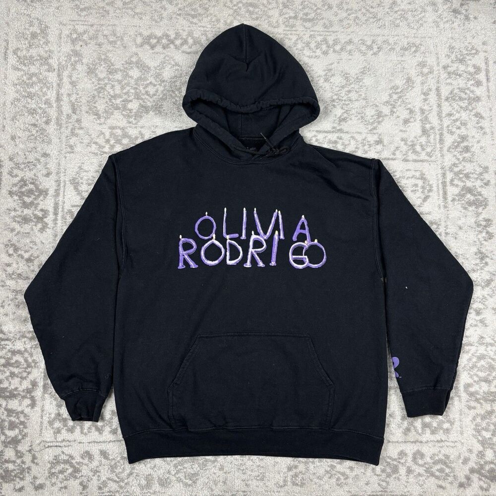 Olivia Rodrigo Guts Candle Hoodie Black Pullover Adult Size Medium